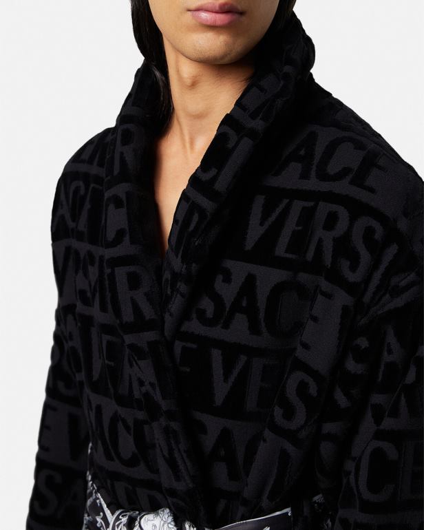 roupas íntimas e moda praia P2TX1086 Versace eu roupão barroco preto mulheres