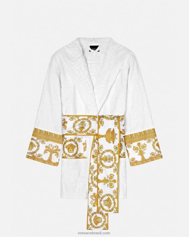 roupas íntimas e moda praia P2TX1087 Versace roupão curto branco mulheres