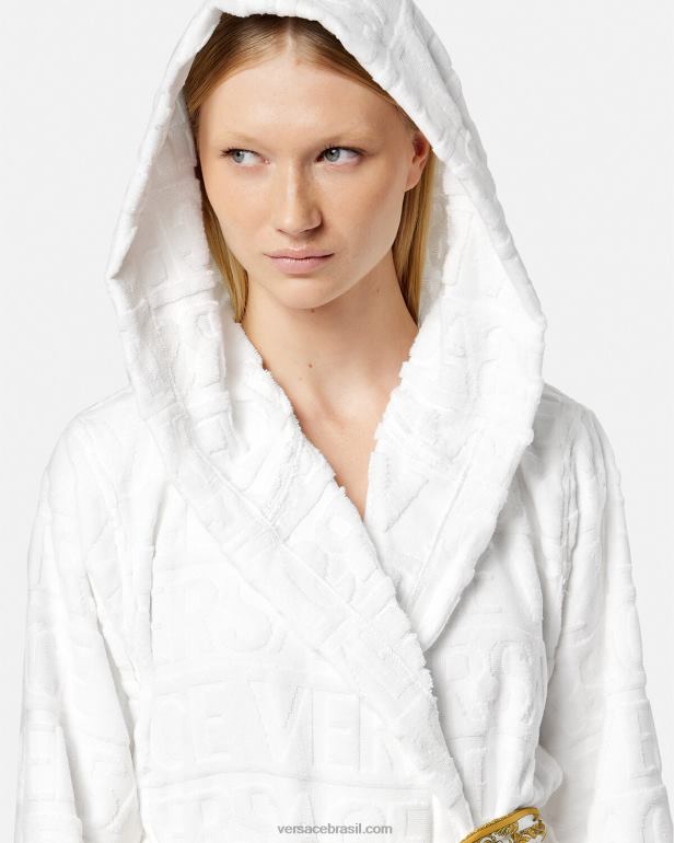 roupas íntimas e moda praia P2TX1087 Versace roupão curto branco mulheres