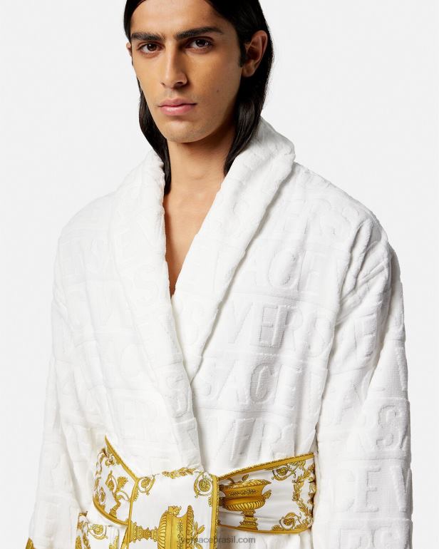 roupas íntimas e moda praia P2TX1088 Versace eu roupão barroco branco mulheres