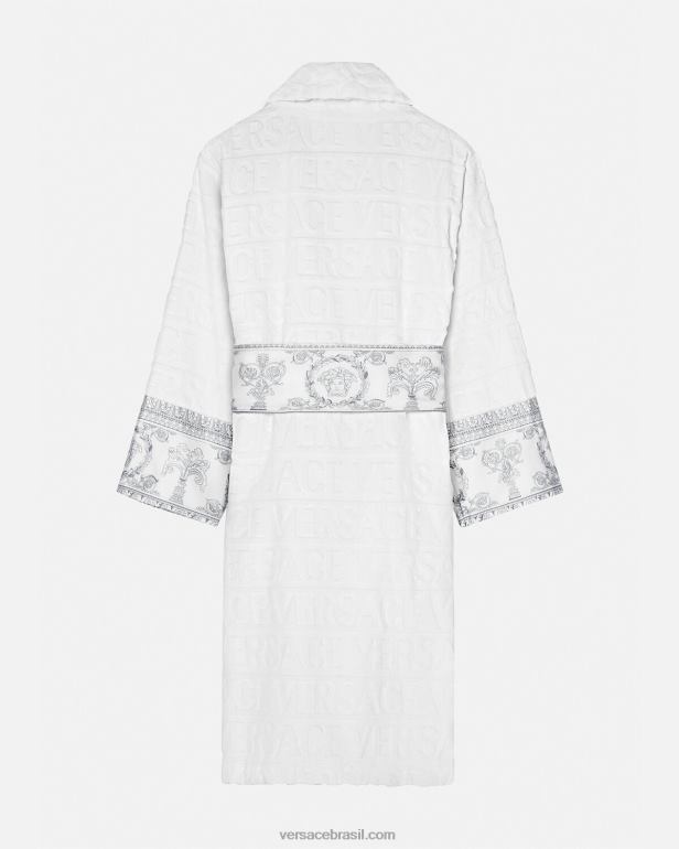 roupas íntimas e moda praia P2TX1089 Versace eu roupão barroco prata branca mulheres