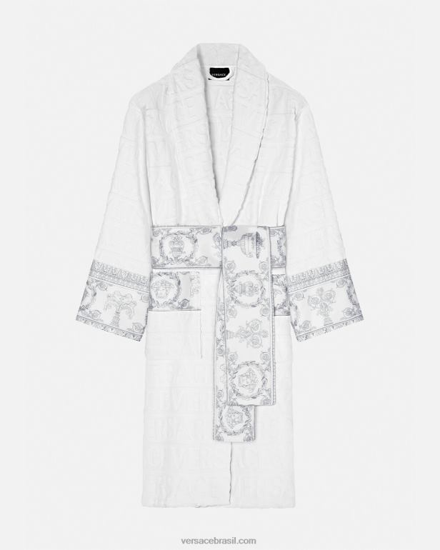 roupas íntimas e moda praia P2TX1090 Versace roupão de noiva cristal i barroco prata branca mulheres