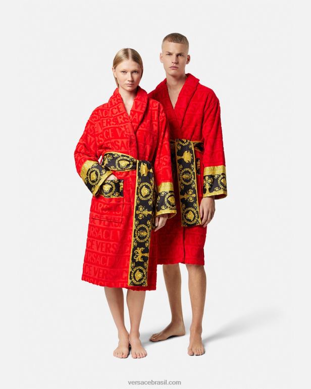 roupas íntimas e moda praia P2TX1092 Versace eu roupão barroco vermelho mulheres