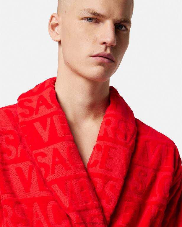 roupas íntimas e moda praia P2TX1092 Versace eu roupão barroco vermelho mulheres