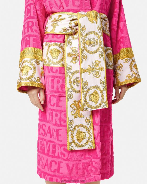 roupas íntimas e moda praia P2TX1094 Versace eu roupão barroco fúcsia mulheres