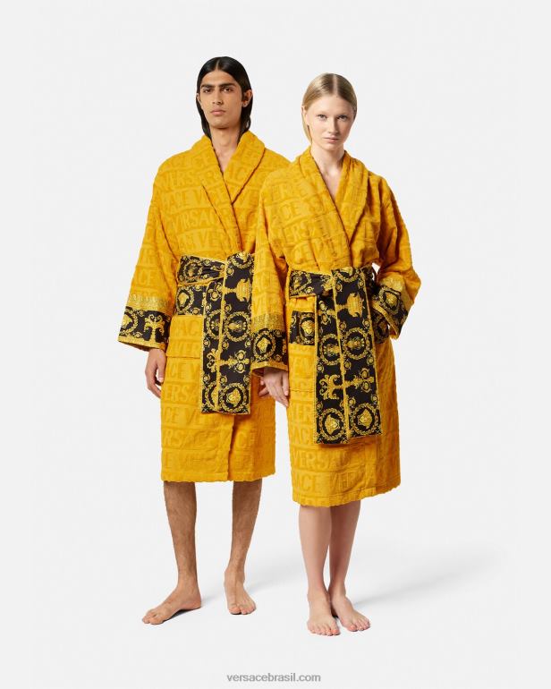 roupas íntimas e moda praia P2TX1096 Versace eu roupão barroco amarelo mulheres