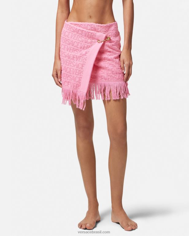 roupas íntimas e moda praia P2TX1187 Versace saia envoltória de toalha rosa mulheres