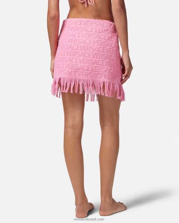roupas íntimas e moda praia P2TX1187 Versace saia envoltória de toalha rosa mulheres