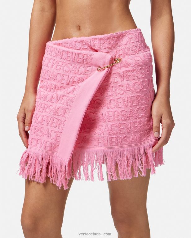 roupas íntimas e moda praia P2TX1187 Versace saia envoltória de toalha rosa mulheres