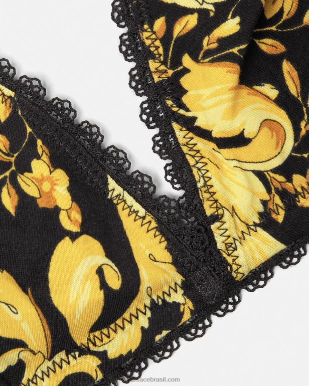 roupas íntimas e moda praia P2TX1034 Versace bralette triângulo barroco imprimir mulheres