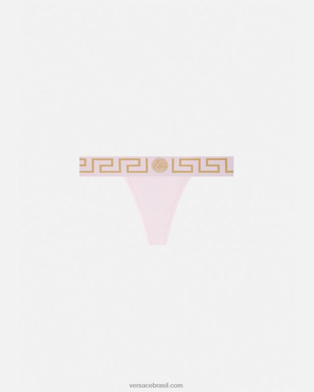roupas íntimas e moda praia P2TX1052 Versace tanga fronteiriça greca luz rosa mulheres