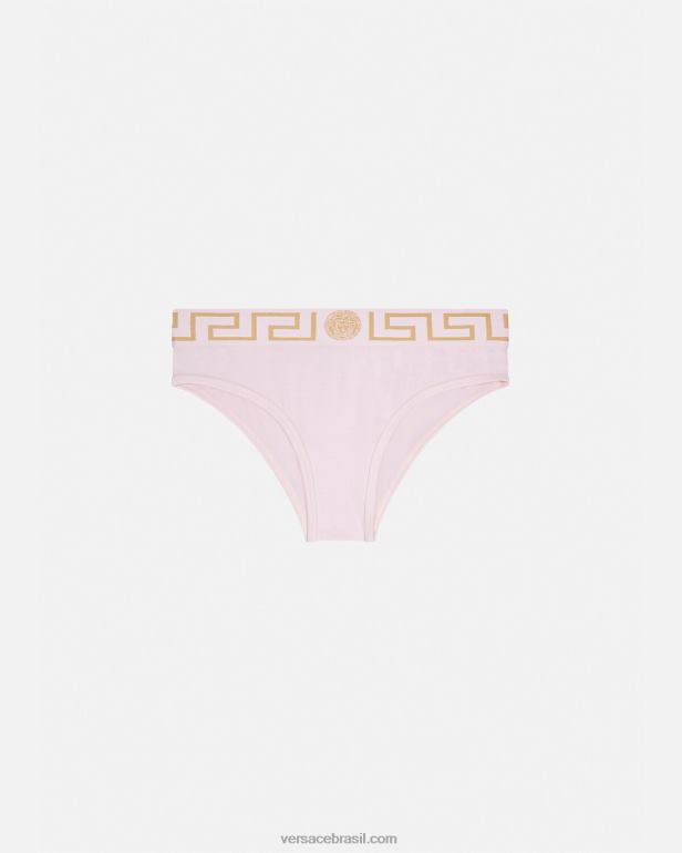roupas íntimas e moda praia P2TX1059 Versace cueca fronteiriça Greca luz rosa mulheres