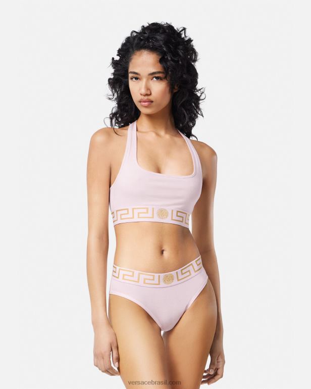 roupas íntimas e moda praia P2TX1059 Versace cueca fronteiriça Greca luz rosa mulheres