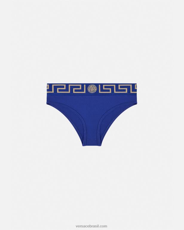 roupas íntimas e moda praia P2TX1061 Versace cueca fronteiriça Greca azul mulheres