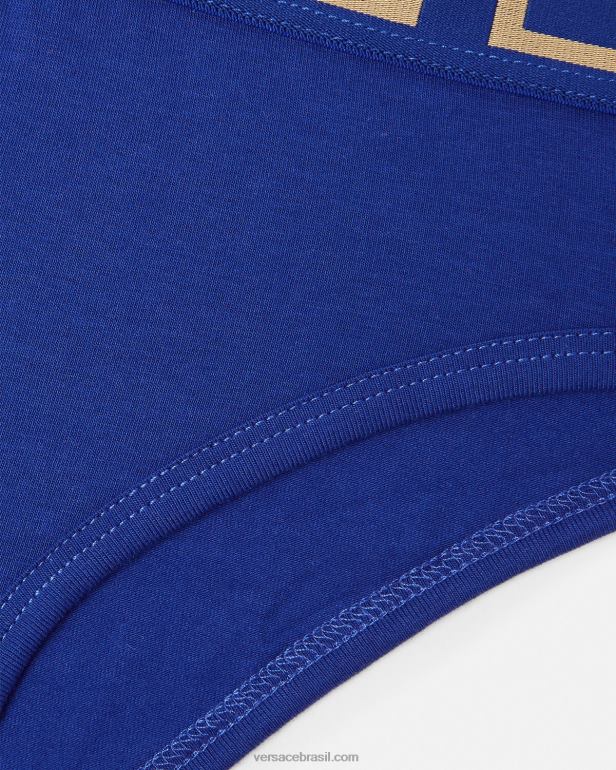 roupas íntimas e moda praia P2TX1061 Versace cueca fronteiriça Greca azul mulheres