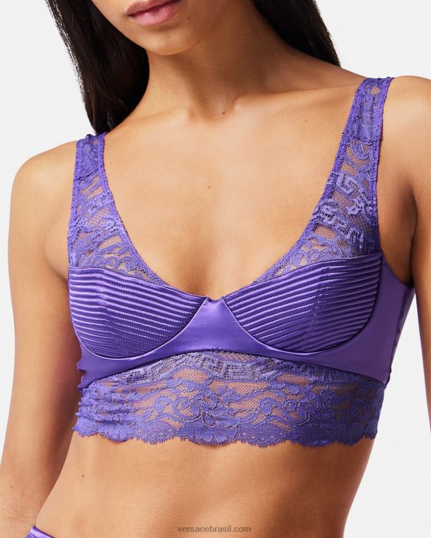 roupas íntimas e moda praia P2TX1076 Versace top bralette de renda tolet mulheres