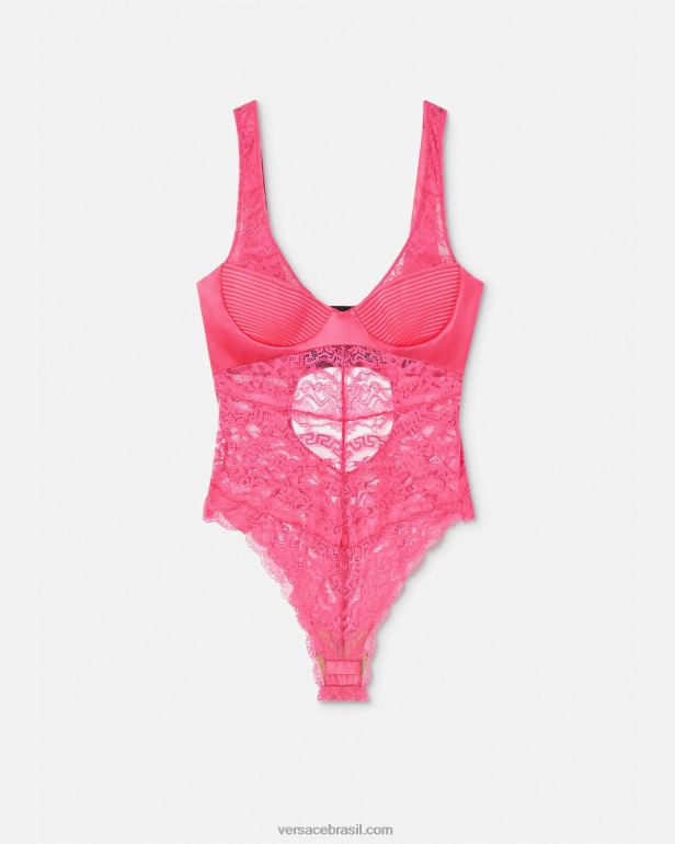 roupas íntimas e moda praia P2TX1079 Versace body de renda rosa mulheres