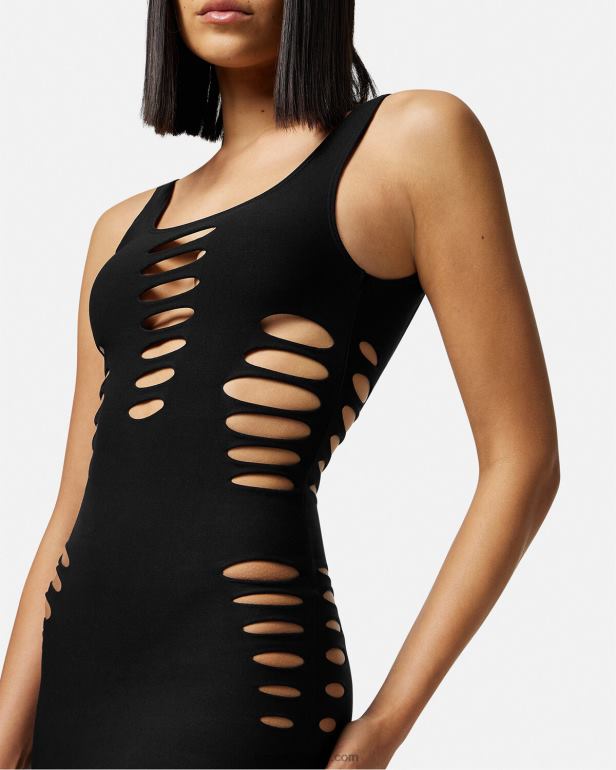 roupas íntimas e moda praia P2TX1216 Versace saída de minivestido cortado preto mulheres