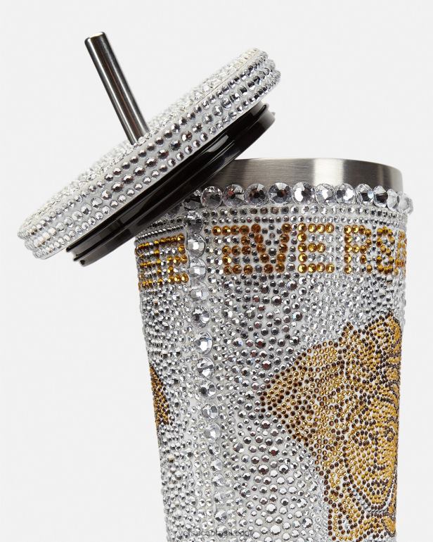 roupas íntimas e moda praia P2TX1205 Versace copo de viagem de medusa de cristal branco mulheres