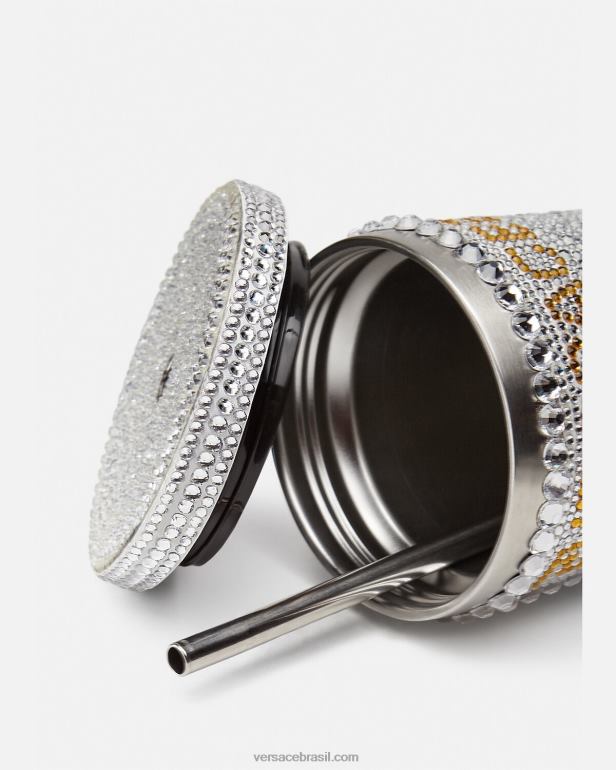 roupas íntimas e moda praia P2TX1205 Versace copo de viagem de medusa de cristal branco mulheres