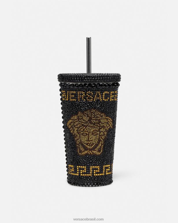 roupas íntimas e moda praia P2TX1206 Versace copo de viagem de medusa de cristal amarelo mulheres