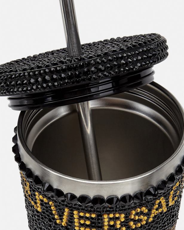 roupas íntimas e moda praia P2TX1206 Versace copo de viagem de medusa de cristal amarelo mulheres