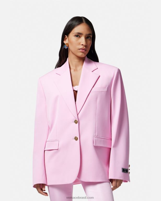 roupas P2TX105 Versace blazer oversized medusa rosa mulheres