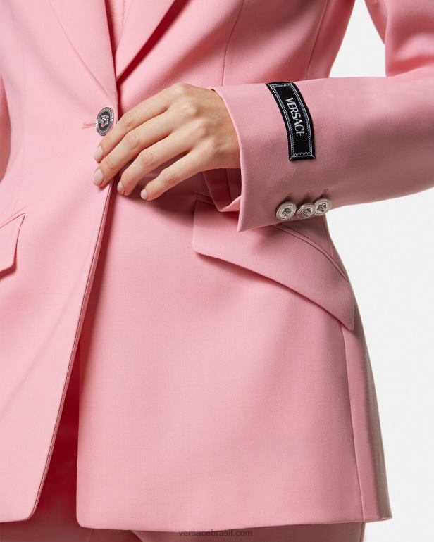 roupas P2TX108 Versace blazer abotoado medusa Uma cor mulheres
