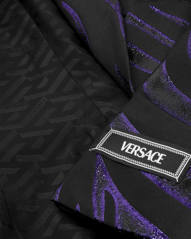 roupas P2TX114 Versace blazer zebra com abotoamento único estampa e violeta mulheres