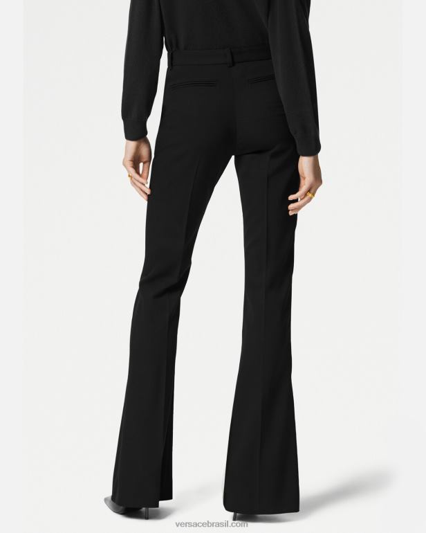 roupas P2TX119 Versace calças de alfaiataria largas preto mulheres