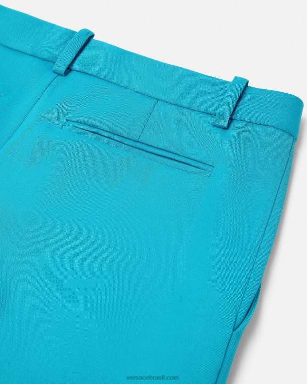 roupas P2TX124 Versace calças de alfaiataria largas azul claro mulheres