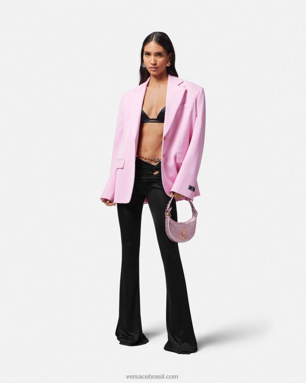 roupas P2TX190 Versace calças largas com nós Uma cor mulheres