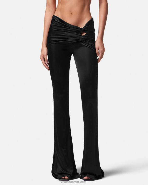 roupas P2TX190 Versace calças largas com nós Uma cor mulheres