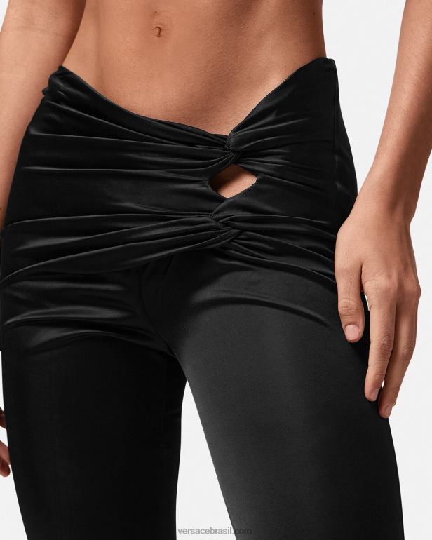 roupas P2TX190 Versace calças largas com nós Uma cor mulheres