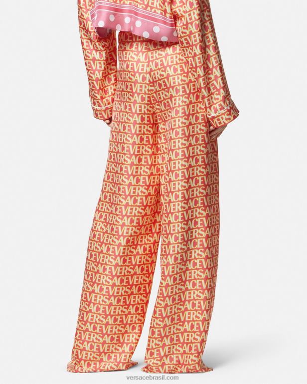 roupas P2TX192 Versace calças de seda imprimir mulheres