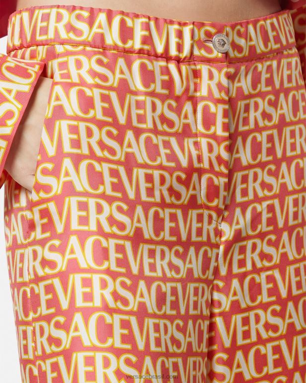 roupas P2TX192 Versace calças de seda imprimir mulheres
