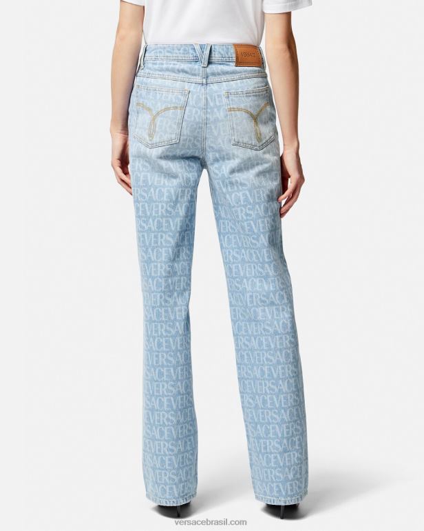 roupas P2TX193 Versace calça jeans larga azul mulheres