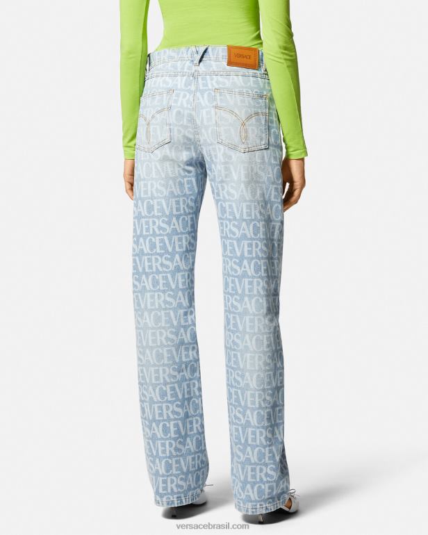 roupas P2TX198 Versace calça jeans larga azul mulheres