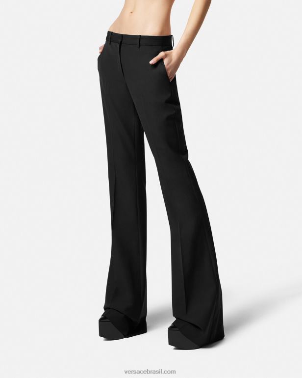 roupas P2TX205 Versace calças formais largas preto mulheres