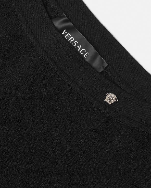 roupas P2TX208 Versace calças largas de malha cortada preto mulheres