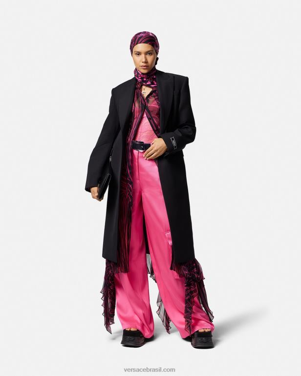 roupas P2TX209 Versace calças cargo largas rosa mulheres