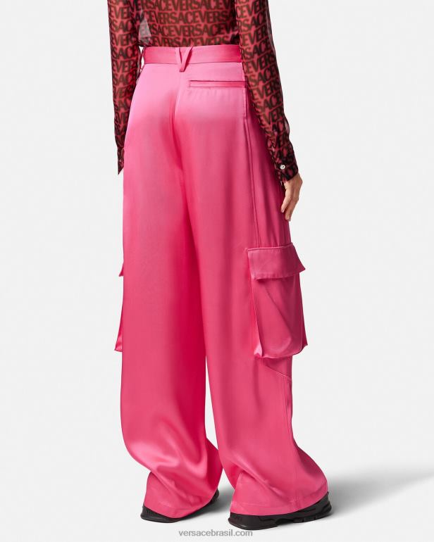 roupas P2TX209 Versace calças cargo largas rosa mulheres