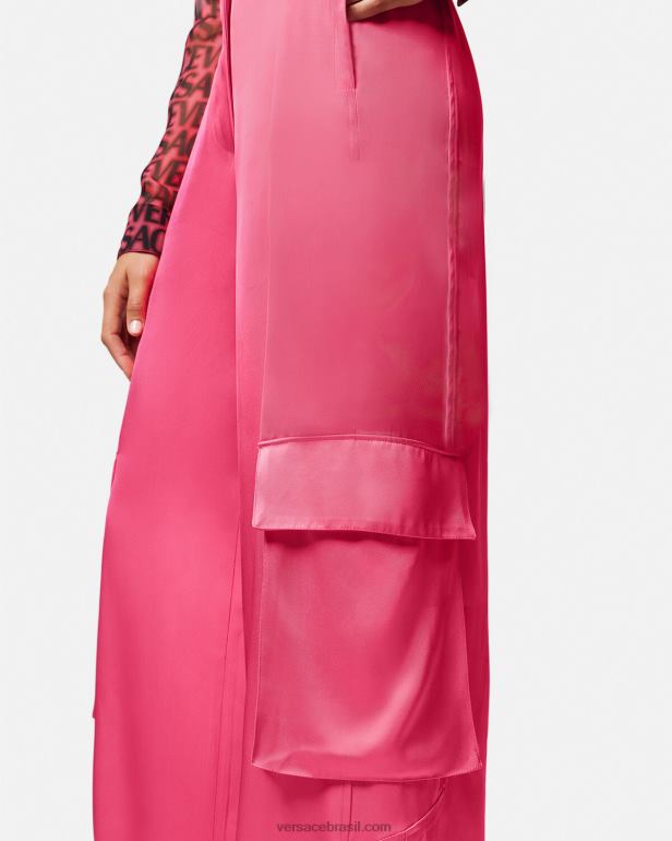 roupas P2TX209 Versace calças cargo largas rosa mulheres