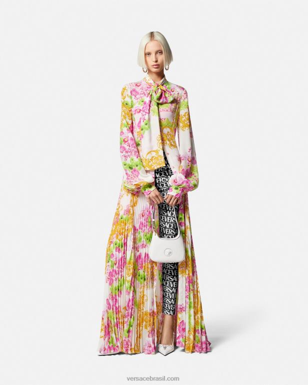 roupas P2TX211 Versace leggings inteiras preto e estampado mulheres