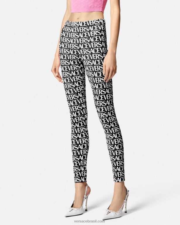 roupas P2TX211 Versace leggings inteiras preto e estampado mulheres