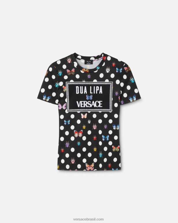 roupas P2TX130 Versace camiseta bordada com borboletas imprimir mulheres