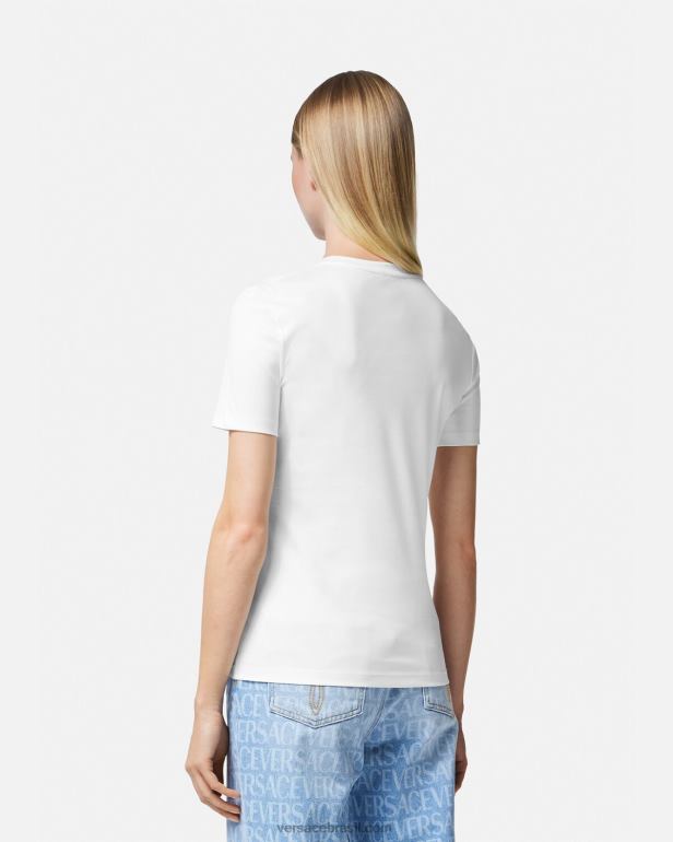 roupas P2TX133 Versace camiseta cristal la medusa ouro Branco mulheres