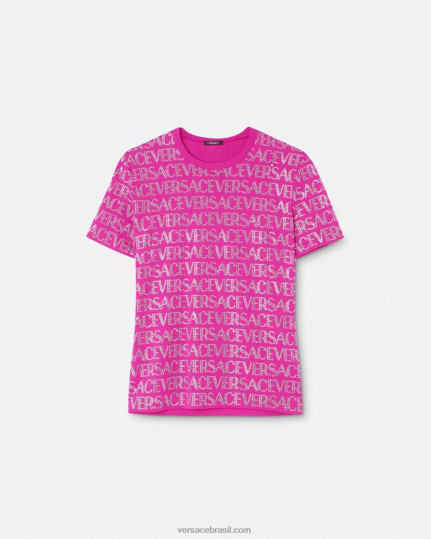 roupas P2TX146 Versace camiseta cristal fúcsia mulheres