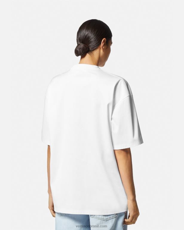 roupas P2TX148 Versace camiseta coelho do festival da primavera branco mulheres