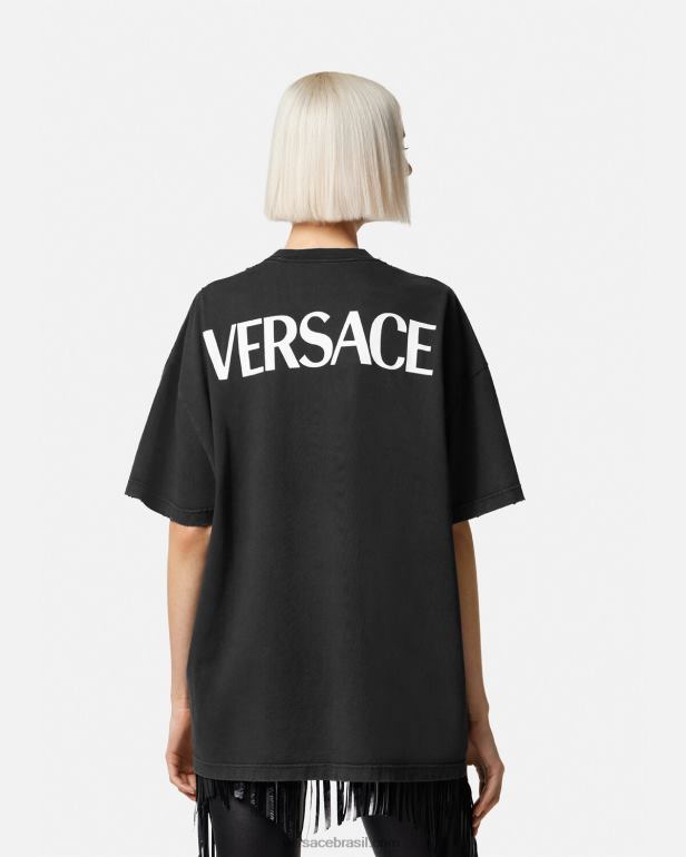 roupas P2TX150 Versace camiseta oversized deusa preto mulheres